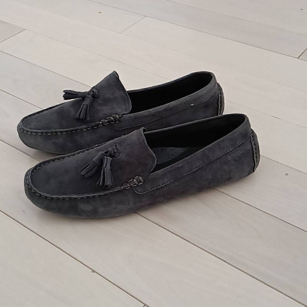 Cole Haan Women's Suede Tassel Slip-On Loafer Shoes Gray 8.5B